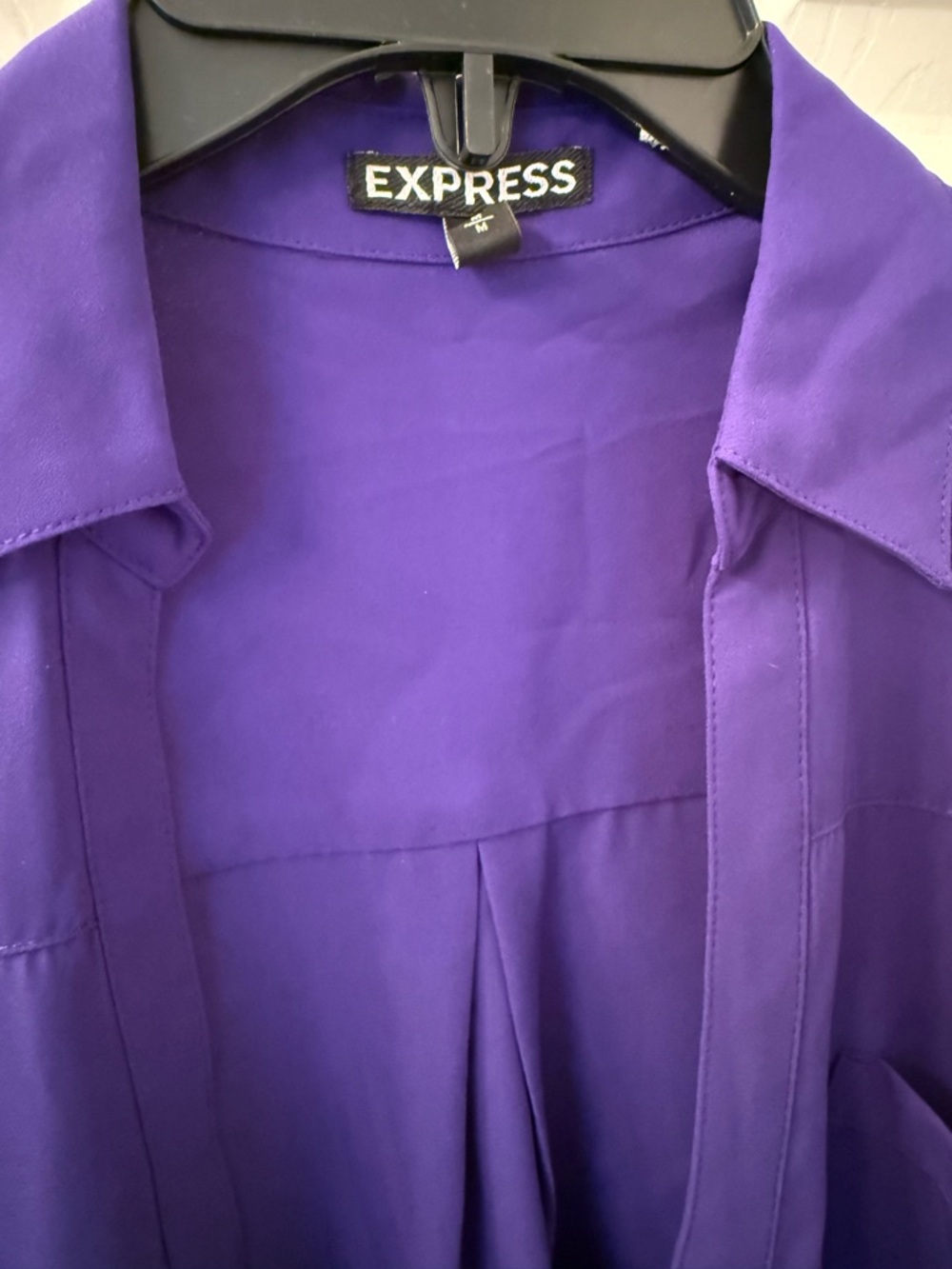 Express Violet Collared Button-Down Blouse - Picture 2 of 3